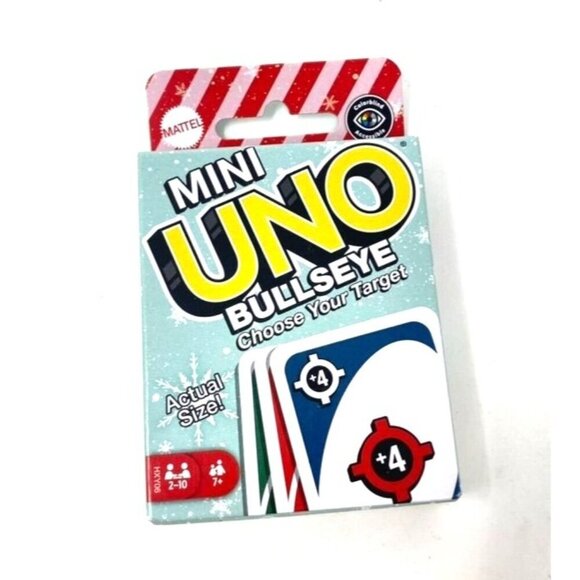 UNO Mini Bullseye Card Game Smaller Cards Special Rule Kids & Family Nights - Picture 1 of 7